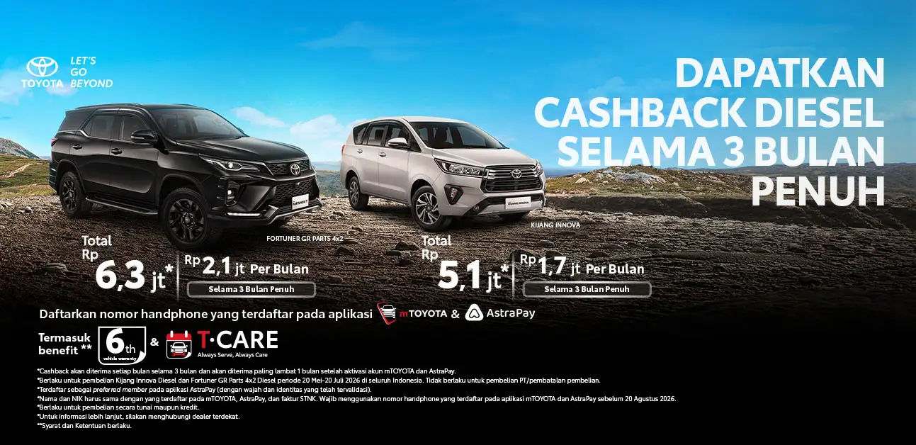 Promo Toyota Agustus 2026: Bunga 1%, Cashback hingga Rp15 Juta